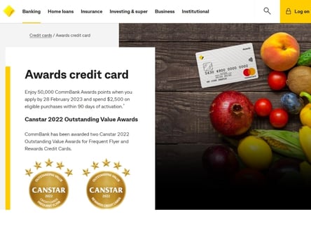 Commonwealth Bank homepage