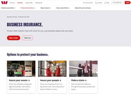 Westpac homepage