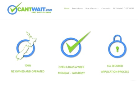 CantWait Loans homepage