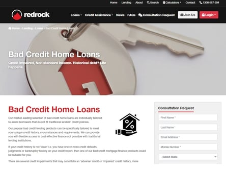 Red Rock Mortgages homepage