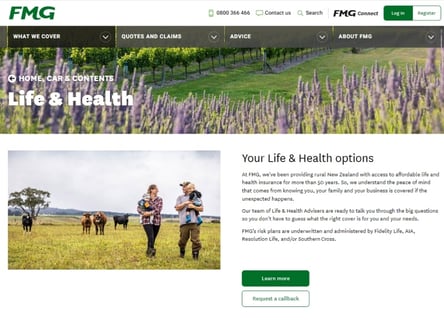 FMG Insurance homepage