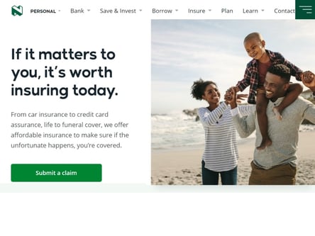Nedbank Insurance homepage
