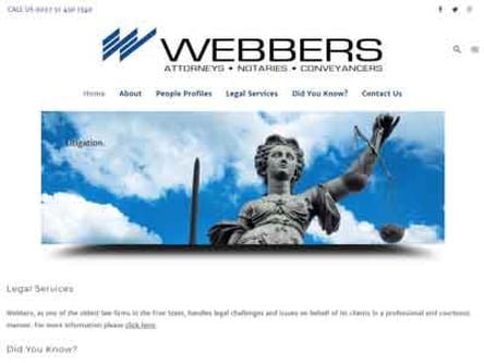 Webbers Attorneys homepage