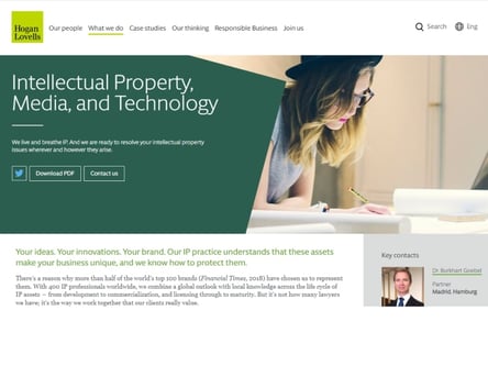 Hogan Lovells homepage