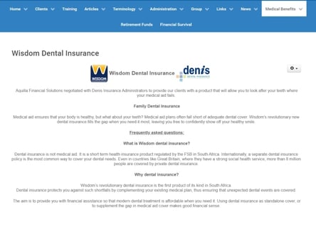 Wisdom Dental Insurance homepage