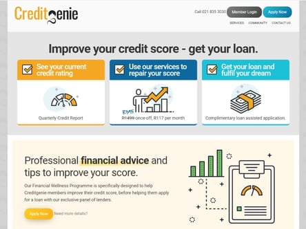 CreditGenie homepage