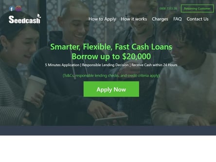Seed Cash homepage