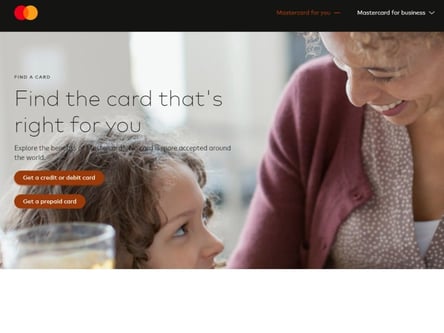 MasterCard homepage