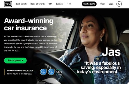 Youi Insurance homepage
