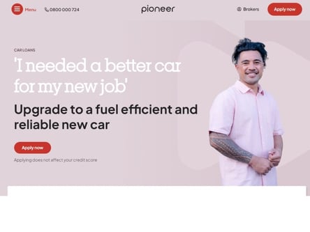 Pioneer Finance homepage