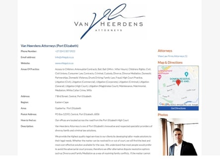 Van Heerdens Attorneys homepage