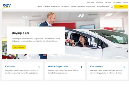 RACV homepage