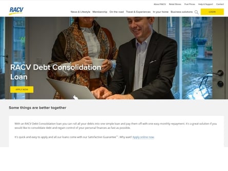 RACV Finance homepage