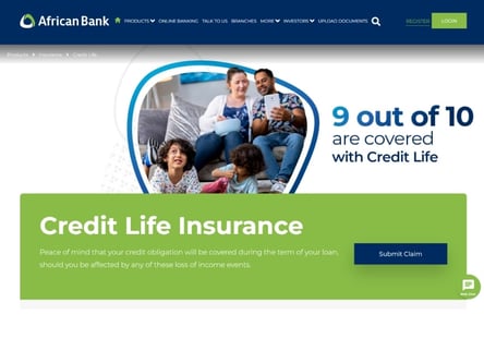 African Bank homepage