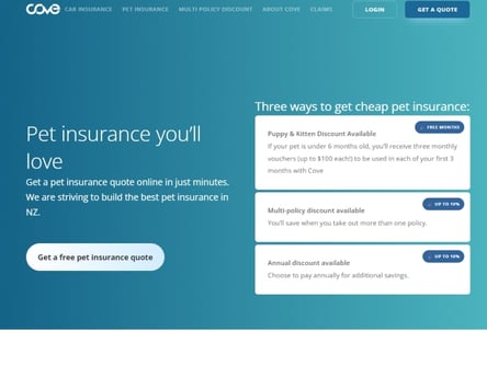 Cove Insurance homepage