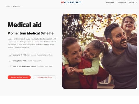 Momentum homepage