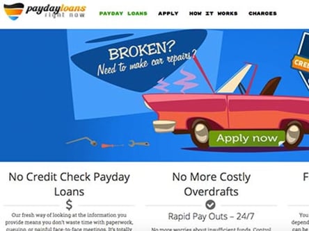 Payday Loans Right Now homepage