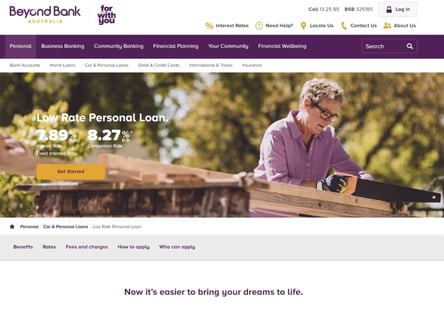 Beyond Bank homepage