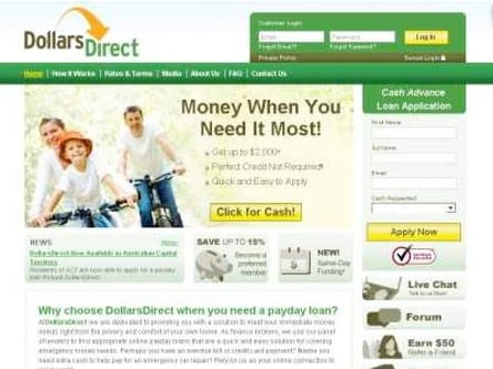 DollarsDirect homepage