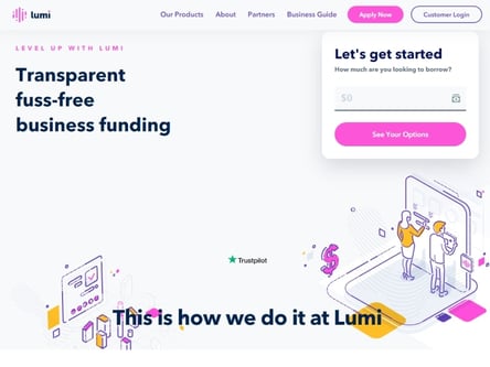 Lumi Finance homepage