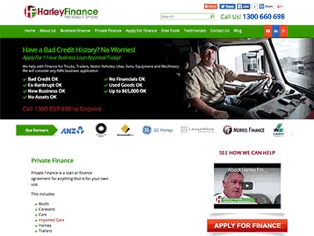 Harley Finance homepage