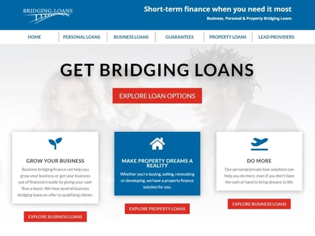 Bridging Finance homepage