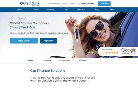 Credit One homepage