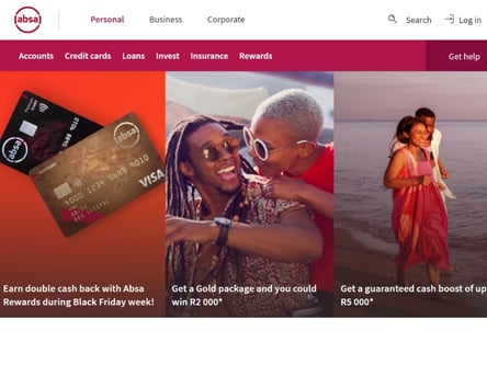ABSA Bank homepage