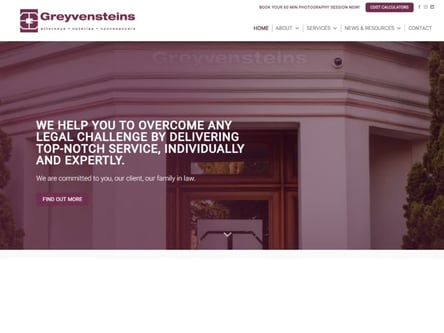 Greyvensteins Attorneys homepage