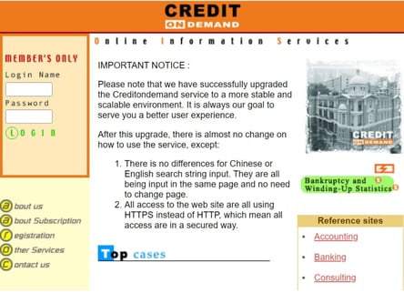 Credit On Demand homepage