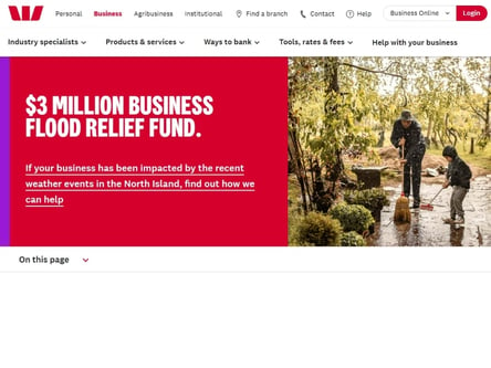 Westpac homepage