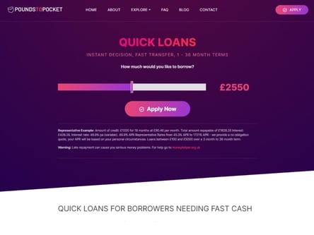 Pounds to Pocket homepage