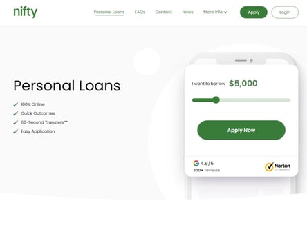 Nifty Loans homepage