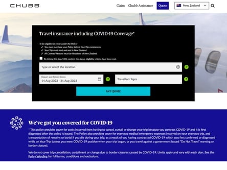 Chubb homepage