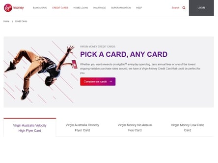 Virgin Money homepage