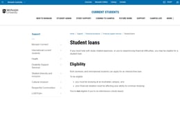 Monash University Student loan