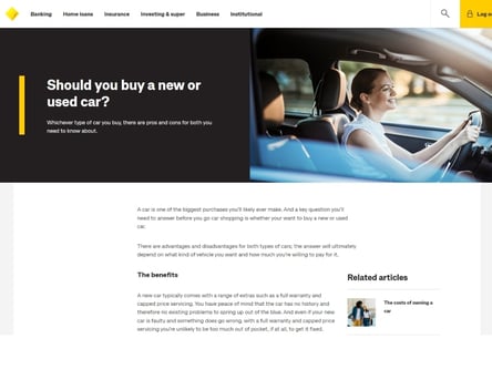 Commonwealth Bank homepage