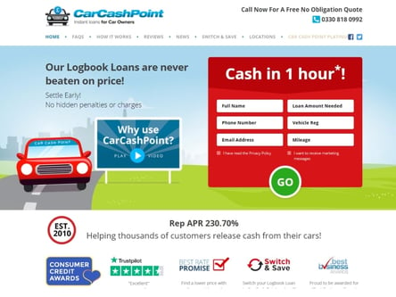 Car Cash Point homepage