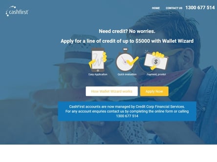 Cashfirst homepage