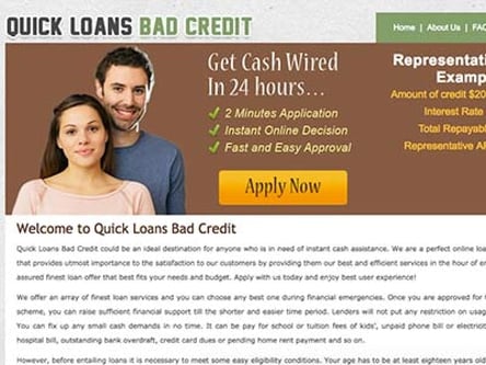 Quick Loans Bad Credit  homepage