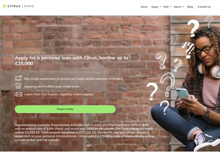 Citrus Loans homepage