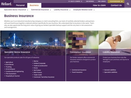 Hollard homepage