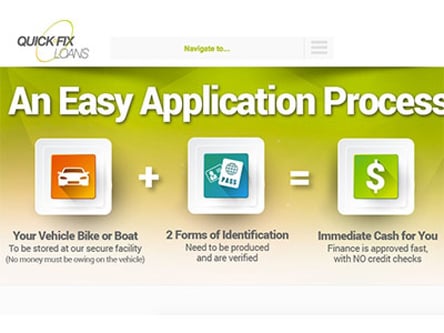 Quick Fix Loans homepage