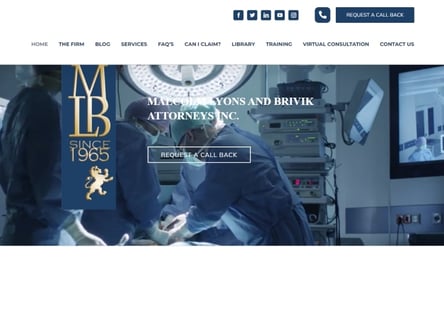 Malcolm Lyons & Brivik Attorneys homepage