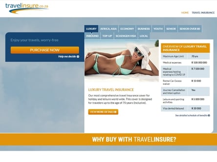 Travel Insure homepage