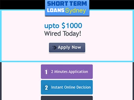 Short Term Loans Sydney homepage