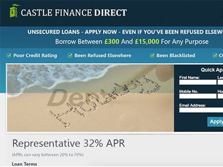 Castle Finance Direct homepage