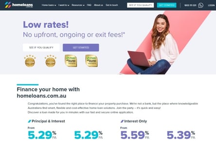 HomeLoans.com.au homepage