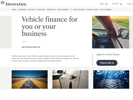 Investec homepage