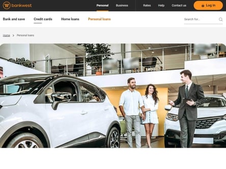 Bankwest homepage